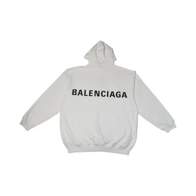 Balenciaga Back Logo Oversized Hoodie White In Men S