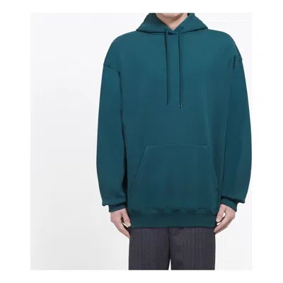Balenciaga Back Logo Printing Hoodie 'green' In Blue