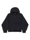 Balenciaga Hoodie With Front Pocket And Ribbed Cuffs In Black