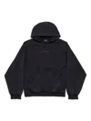Balenciaga Hoodie With Front Pocket And Ribbed Cuffs In Black
