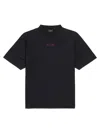 Balenciaga Black Crewneck T-shirt With Logo On The Front And On The Back In Cotton Man
