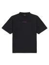 Balenciaga Black Crewneck T-shirt With Logo On The Front And On The Back In Cotton Man In Black