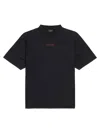 Balenciaga Black Crewneck T-shirt With Logo On The Front And On The Back In Cotton Man In Black