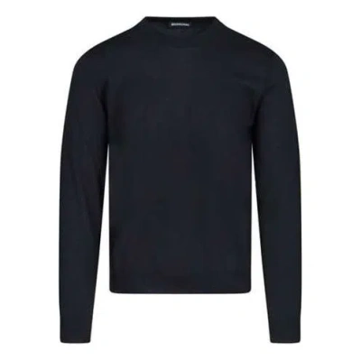 Balenciaga Back Print Interlocked Bb Sweatshirt 'black Blue'