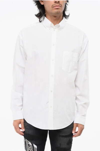 BALENCIAGA BACK PRINTED BUTTON-DOWN COLLAR SHIRT