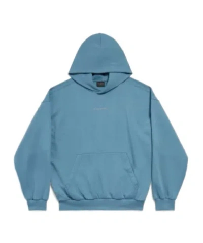 Balenciaga Back Reflective Hoodie Medium Fit In Grey Blue