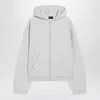 Balenciaga Back Regular Fit Zip Hoodie In Gray