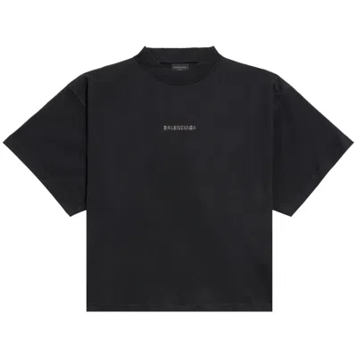 Pre-owned Balenciaga Back Strass Cropped T-shirt 'black' | Men's Size 1