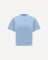 Balenciaga Womens Marine Logo-embroidered Relaxed-fit Cotton T-shirt In Blue