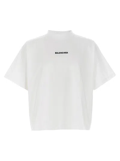 Balenciaga Logo-embroidered T-shirt In White