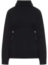 Balenciaga Women Black Turtleneck Sweater With Rear Half Zip Closure In Cotton Blend Stretch Woman In Black