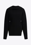 Balenciaga Back-to-front High-collar Sweater In Black