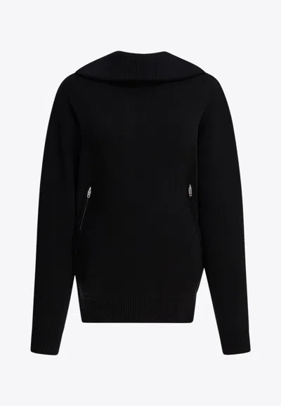 BALENCIAGA BACK-TO-FRONT HIGH-COLLAR SWEATER