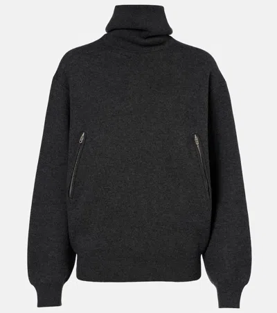 Balenciaga Back-to-front Wool-blend Polo Sweater In Black