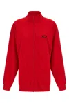 Balenciaga High Collar Ribbed Cuffs Side Pockets In Red