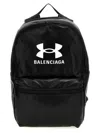Balenciaga Smooth Lambskin Backpack With Front Logo In Black