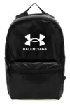 Balenciaga Smooth Lambskin Backpack With Front Logo In Black