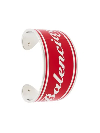 Balenciaga Badge Bracelet In Red
