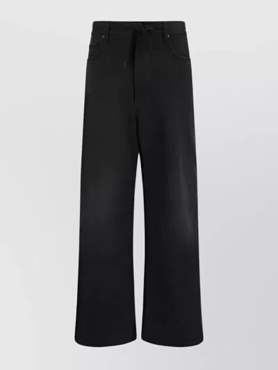 Balenciaga Baggy Oversized Cotton Denim Jeans In Light Black