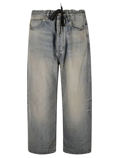 Balenciaga Baggy Cropped Jeans In Outback Bllue