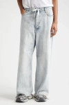 Balenciaga Mid-rise Cotton Twill Wide-leg Pants In 9780 Bleached Ring