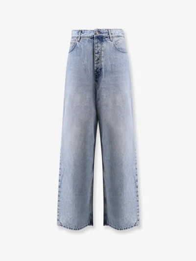 Balenciaga Men Light Blue Denim Baggy Jeans