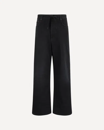 Balenciaga Baggy Oversized Cotton Denim Jeans In Light Black