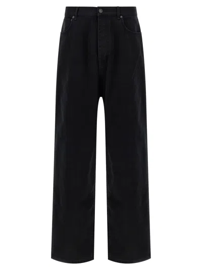 Balenciaga Loose Fit Denim Trousers In Black