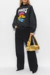 Balenciaga Paris Tropical Print Oversized Hoodie In Black