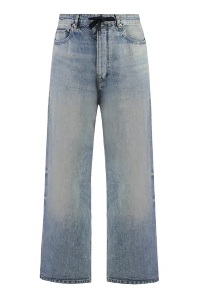 Balenciaga Halbhohe Wide-leg-jeans In Blue