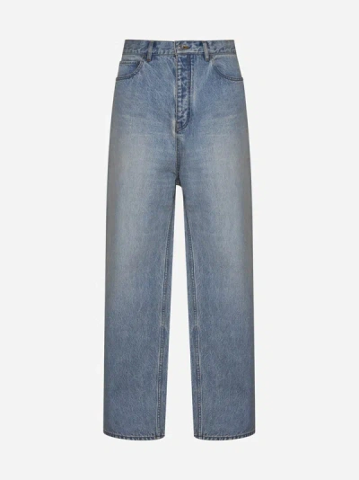 Balenciaga Contrasting Denim Jeans In Blue