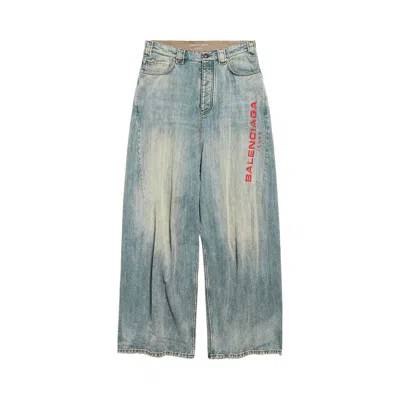 Pre-owned Balenciaga Baggy Jeans 'stained' | Blue | Men's Size S