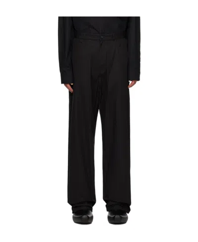 Balenciaga Baggy Logo Casual Pants In Black