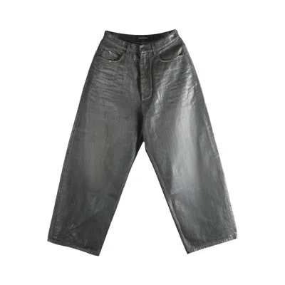 Pre-owned Balenciaga Baggy Pants 'light Heather Grey/yellow' | Men's Size Xs In Gray