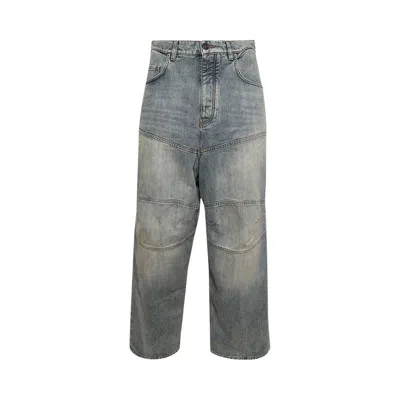 Pre-owned Balenciaga Baggy Pants 'stained' | Blue | Men's Size L