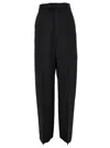 Balenciaga 'baggy Tailored' Black Pants With Creased Leg In Wool Woman In Black