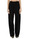 Balenciaga 'baggy Tailored' Black Pants With Creased Leg In Wool Woman In Black