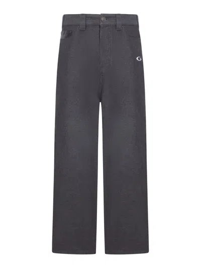 Balenciaga Baggy Trompe L`œil Trousers In Cotton Denim In Blue
