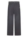 Balenciaga Grey Oversize Pants With Logo Detail On The Front And Logo Patch On The Rear In Cotton Man In Blue