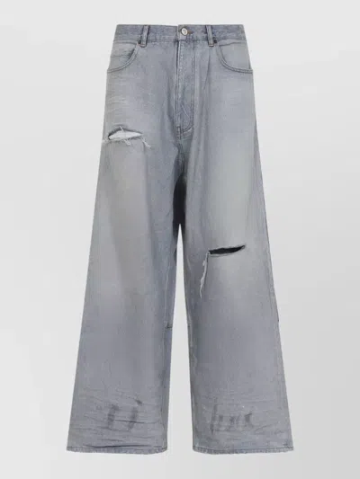 Balenciaga Baggy Trousers Wide Leg Belt Loops In Blue