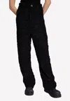 Balenciaga Metallic Tweed Baggy Wide-leg Pants In Black