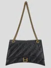 Balenciaga Crush Bag With Medium Quilted Chain For Women In Black