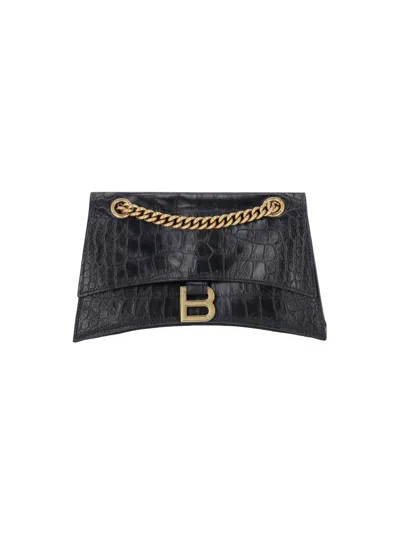 Balenciaga Small Shoulder Bag "crush" In Black