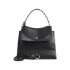 Balenciaga Medium Nano Leather Shoulder Bag In Black