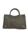 Balenciaga Taupe Le City Medium Satchel In Green