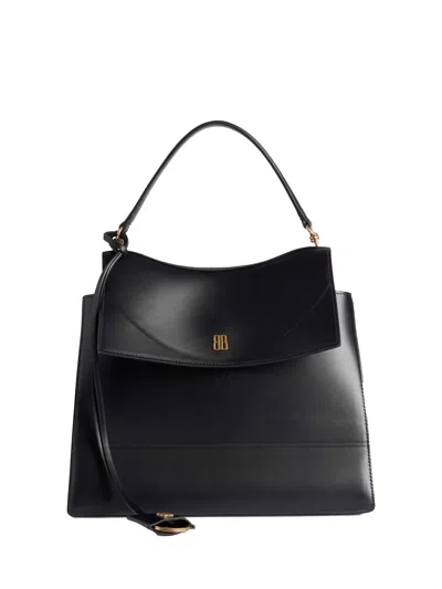 Balenciaga Medium Nano Leather Shoulder Bag In Black