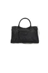 Balenciaga Women Le City Medium Leather Shoulder Bag In Black