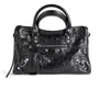 Balenciaga Le City Bag Medium In Metallised Arena Lambskin In Gray