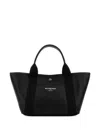 Balenciaga Black Leather Biarritz Shopping Bag In Black