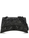Balenciaga Crush Small Quilted Chain Shoulder Bag In Black